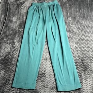 Weekenders Ladies Size S Pants In green Pleated Front Pockets Elastic Back